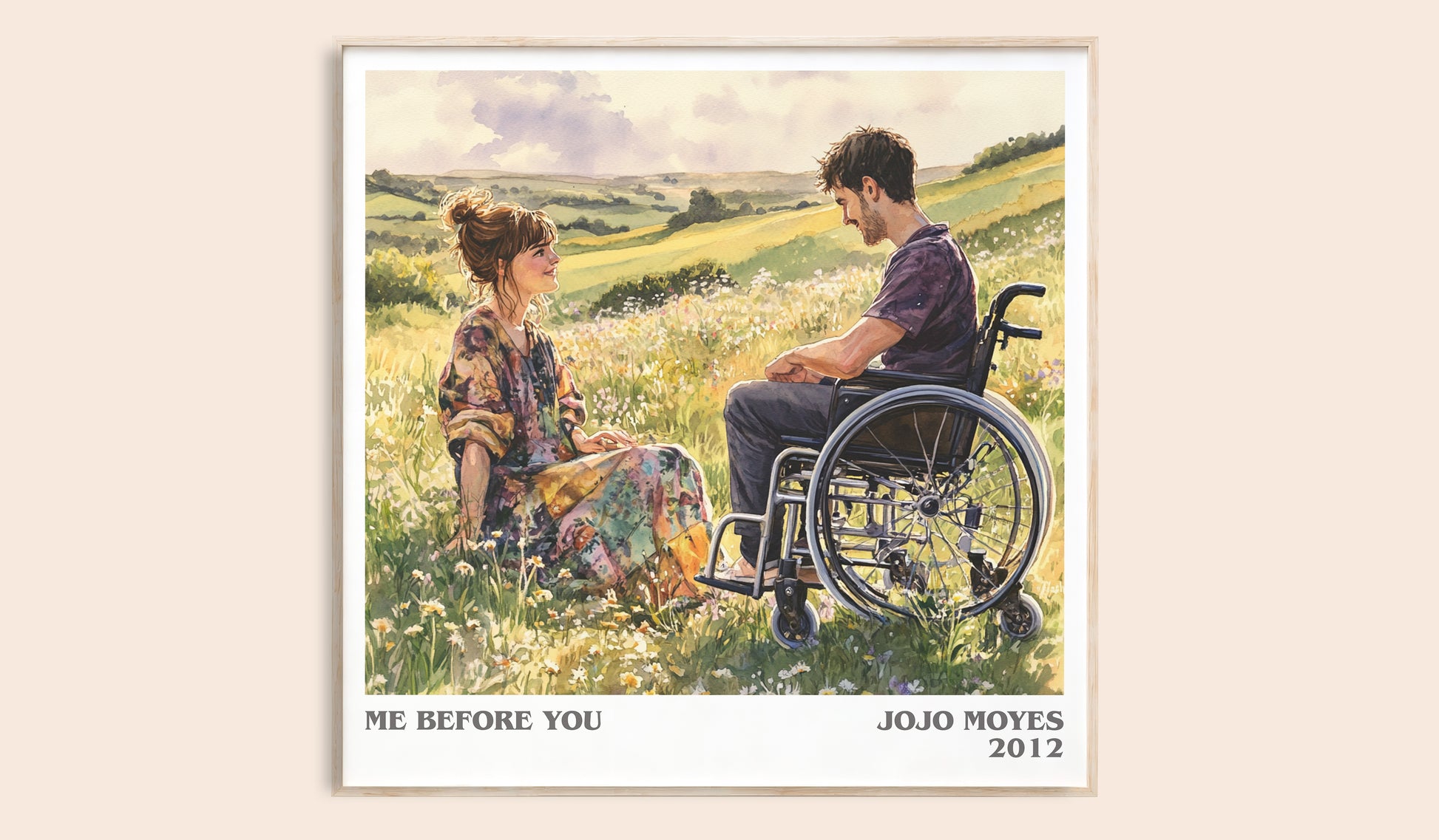 Me Before You literary book poster by Jojo Moyes – framed literary art print
