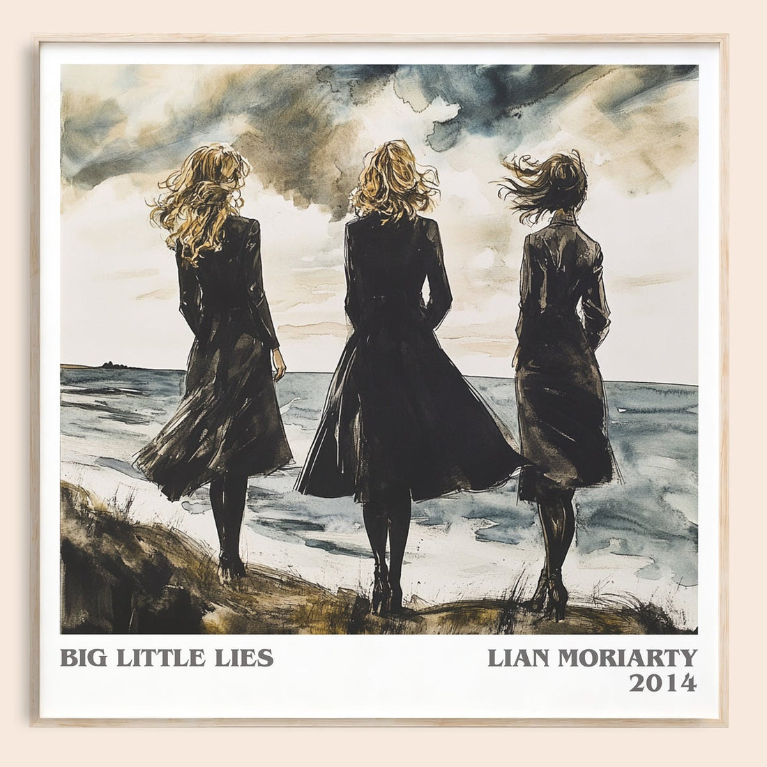 Big Little Lies literary book poster by Lian Moriarty – framed literary art print