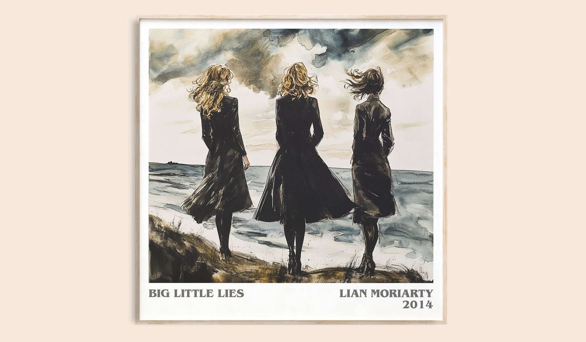 Big Little Lies literary book poster by Lian Moriarty – framed literary art print