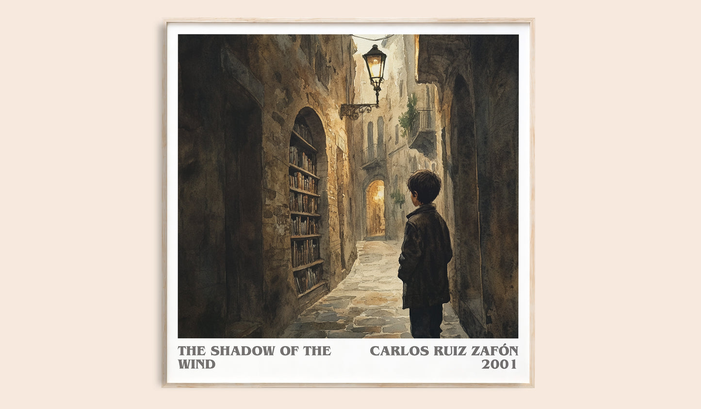 The Shadow Of The Wind literary book poster by Carlos Ruiz Zafón – framed literary art print