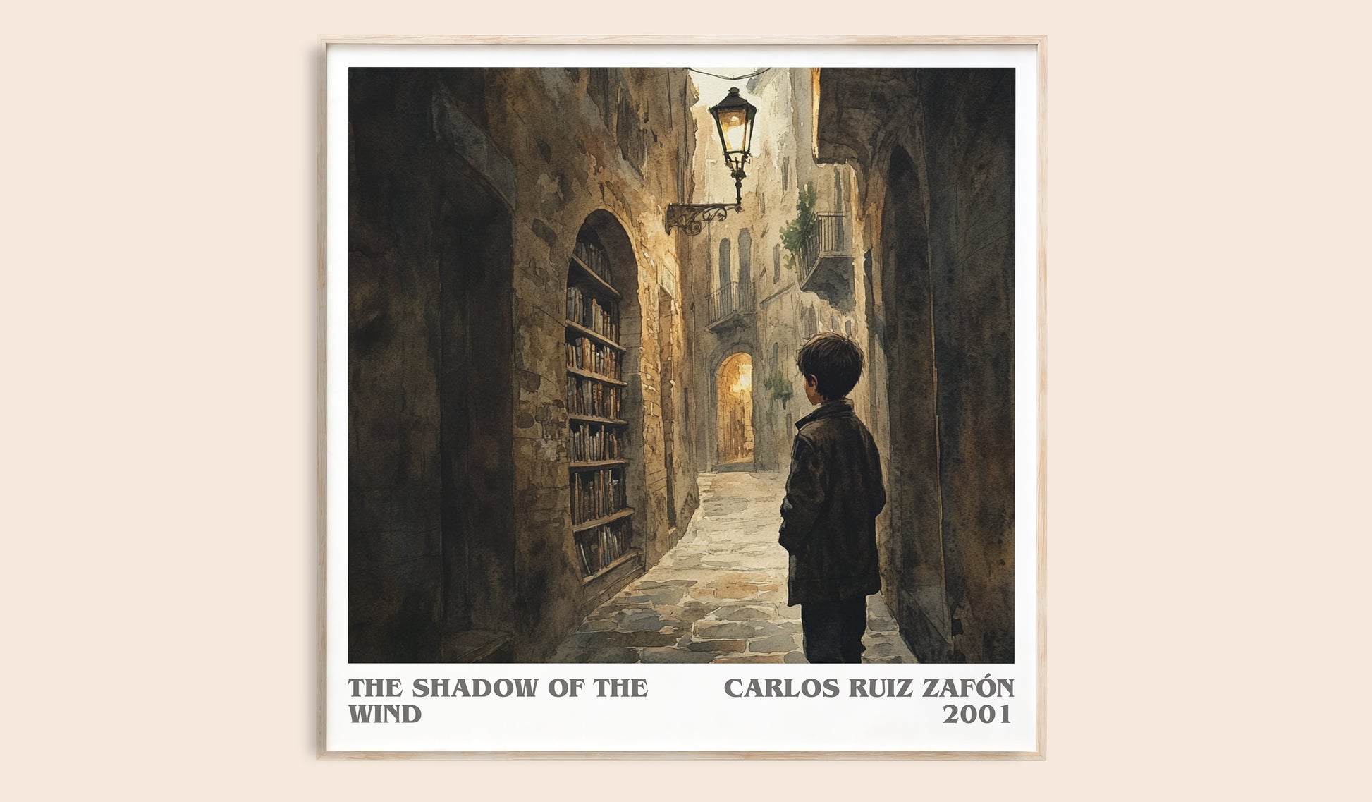The Shadow Of The Wind literary book poster by Carlos Ruiz Zafón – framed literary art print