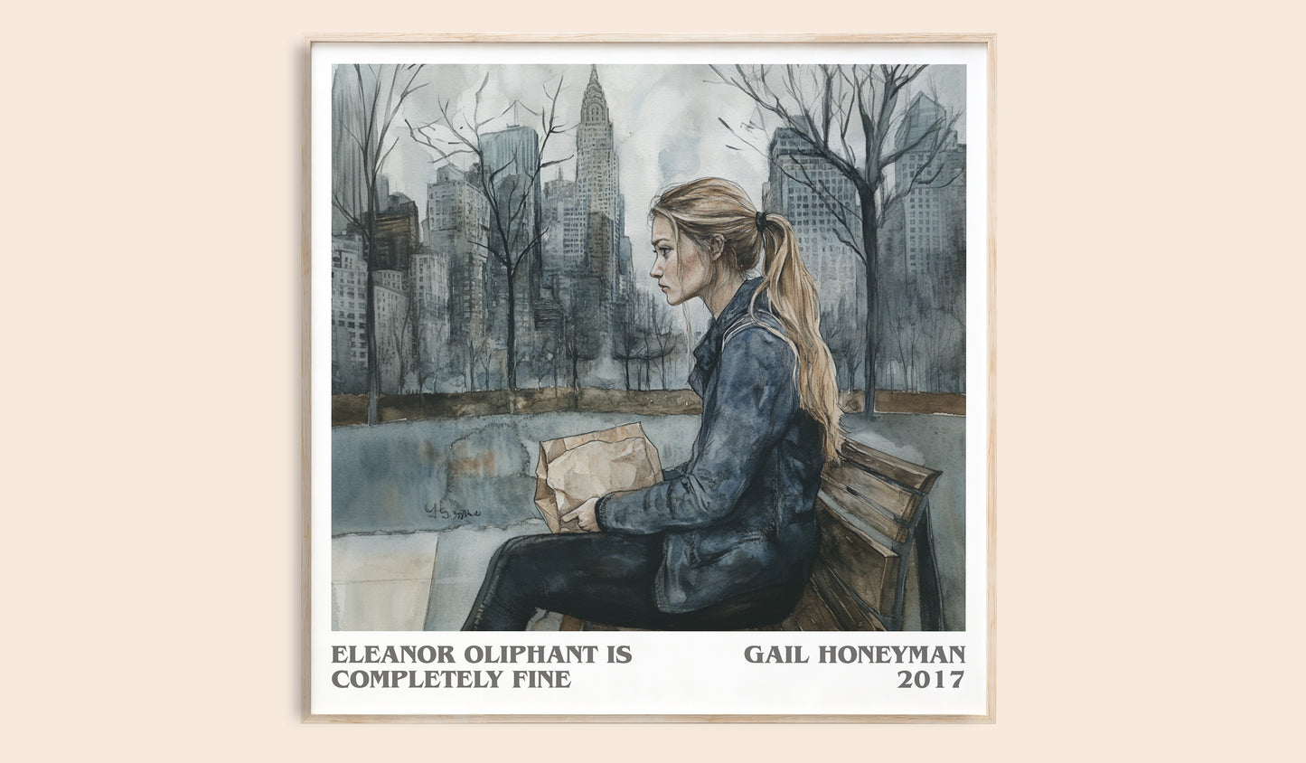 Eleanor Oliphant Is Completely Fine literary book poster by Gail Honeyman – framed literary art print