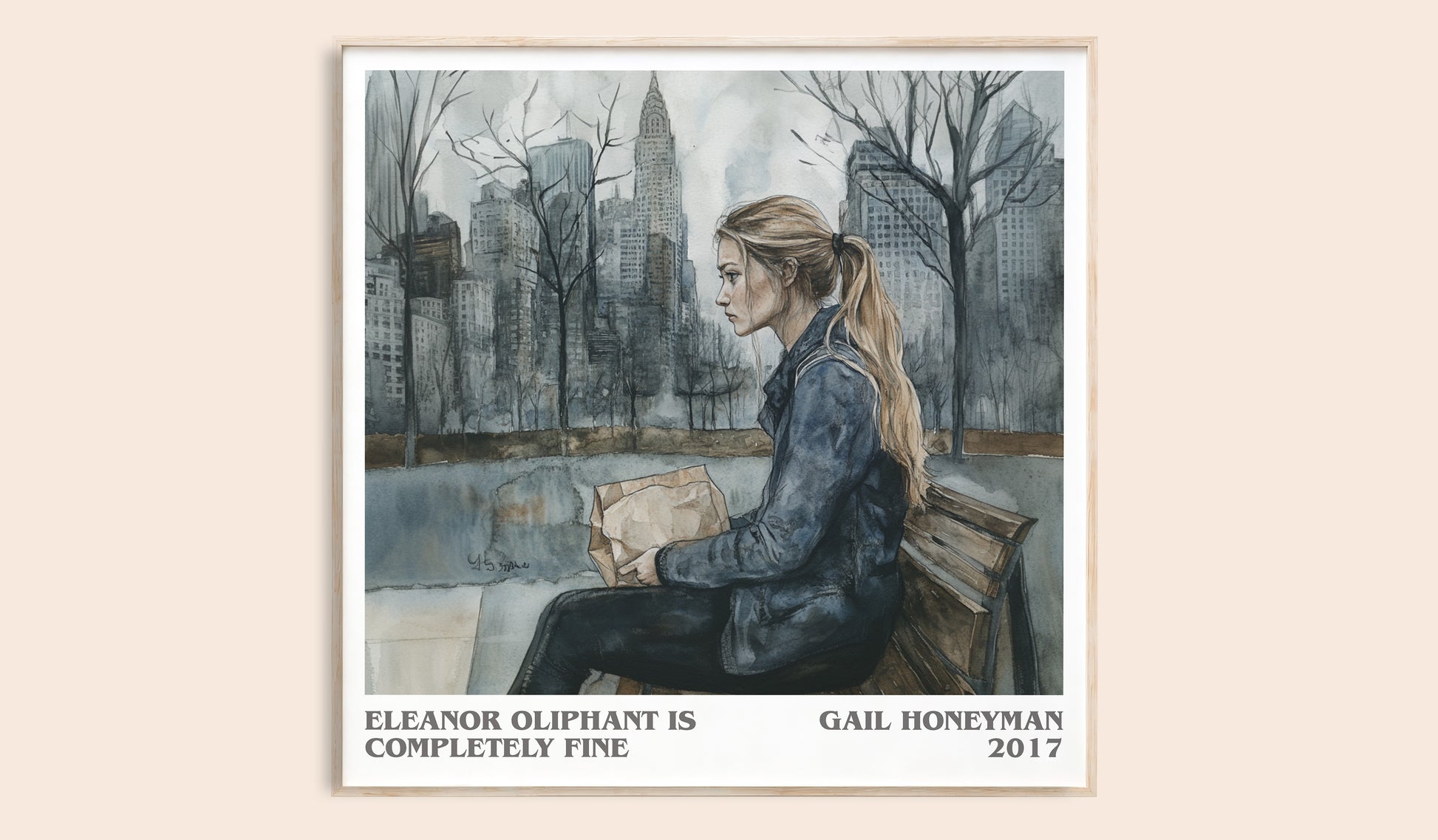 Eleanor Oliphant Is Completely Fine literary book poster by Gail Honeyman – framed literary art print