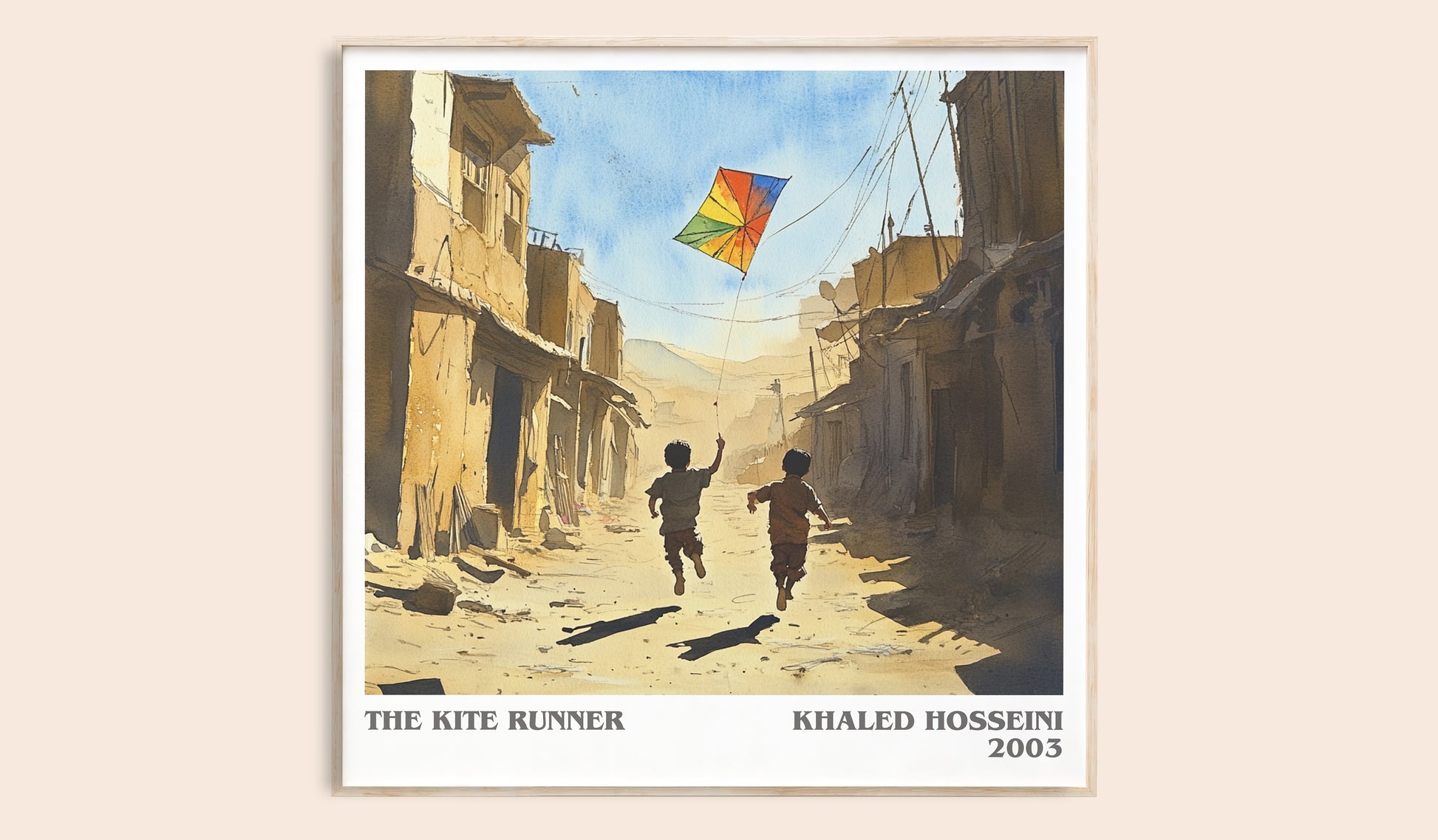 The Kite Runner literary book poster by Khaled Hosseini – framed literary art print