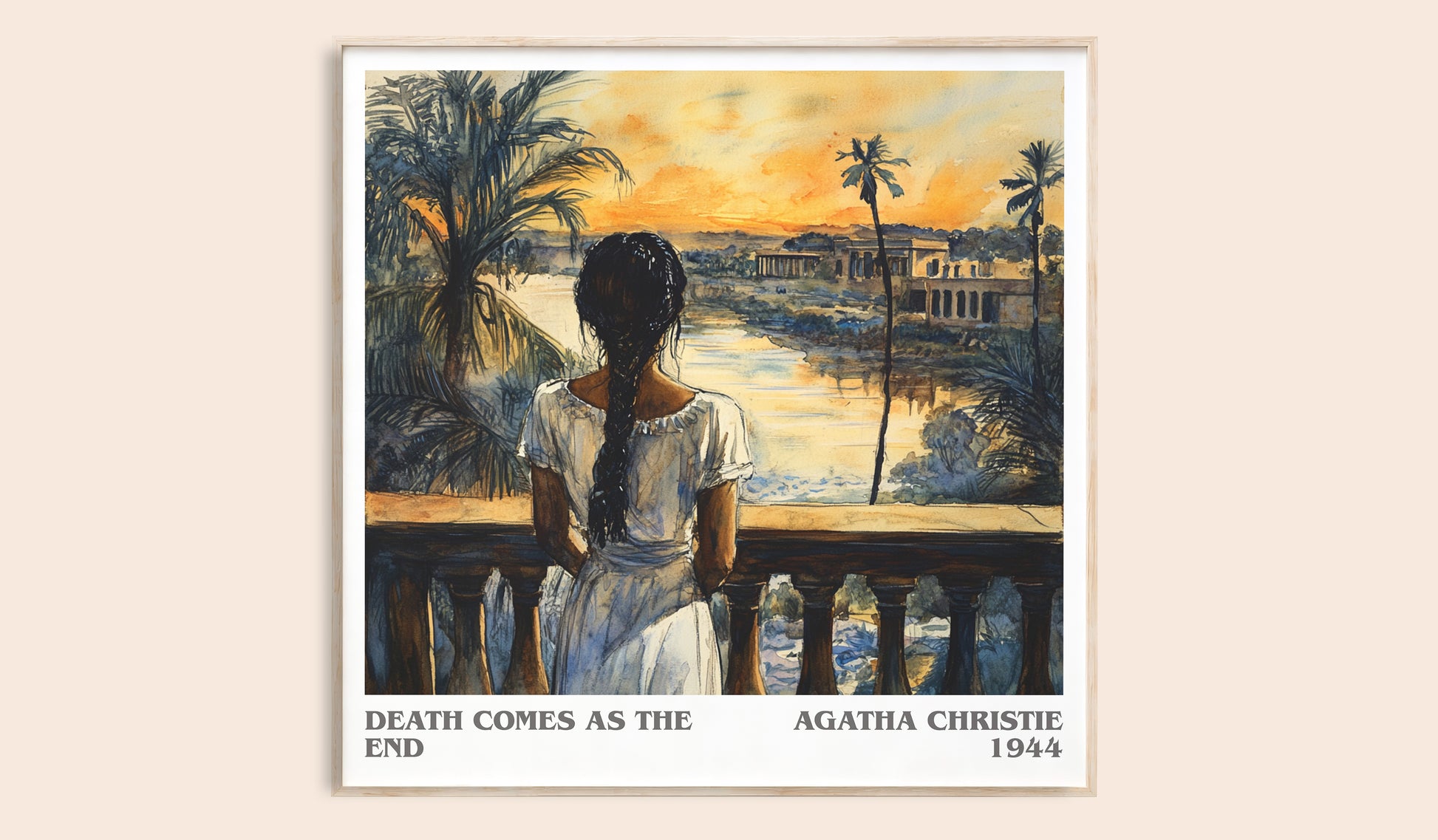 Death Comes as the End literary book poster by Agatha Christie – framed literary art print
