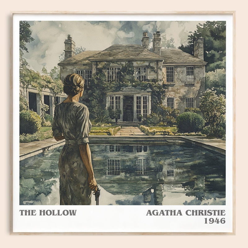 The Hollow literary book poster by Agatha Christie – framed literary art print