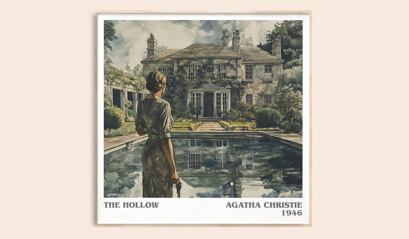 The Hollow literary book poster by Agatha Christie – framed literary art print