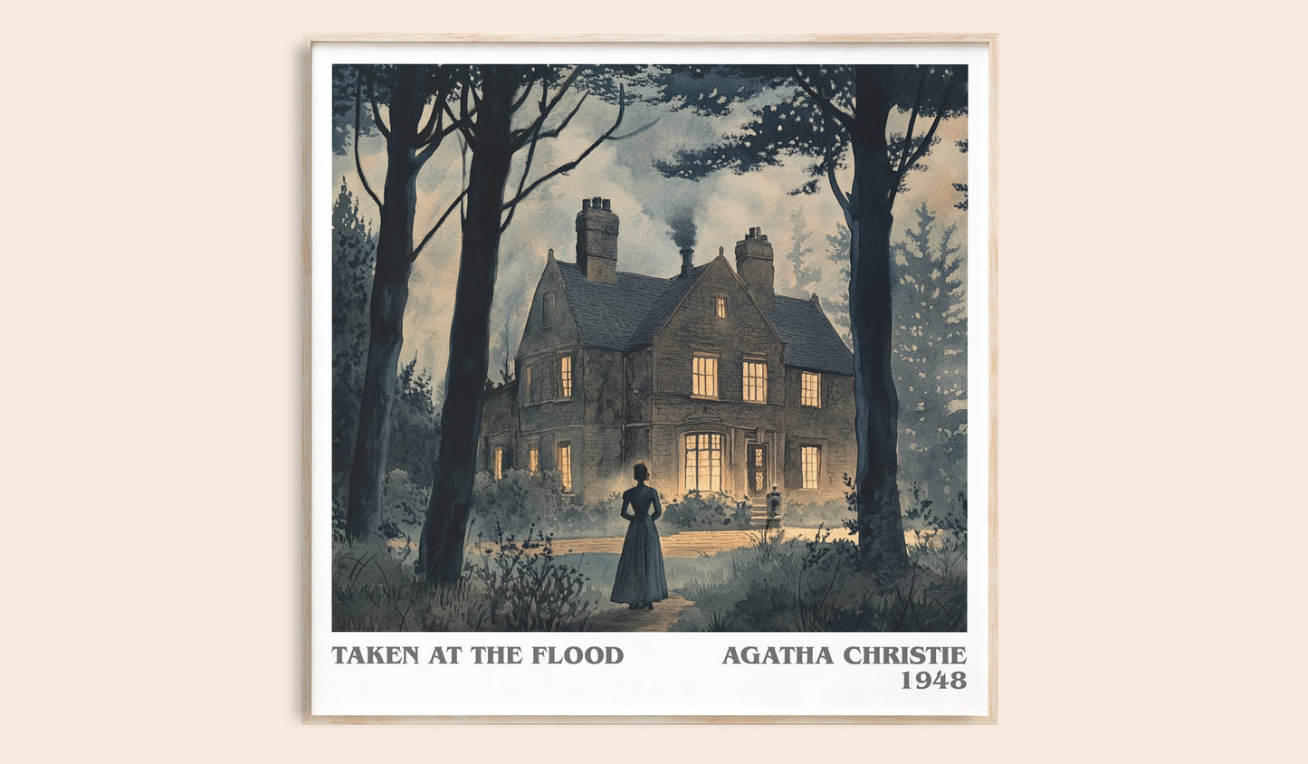 Taken at the Flood literary book poster by Agatha Christie – framed literary art print