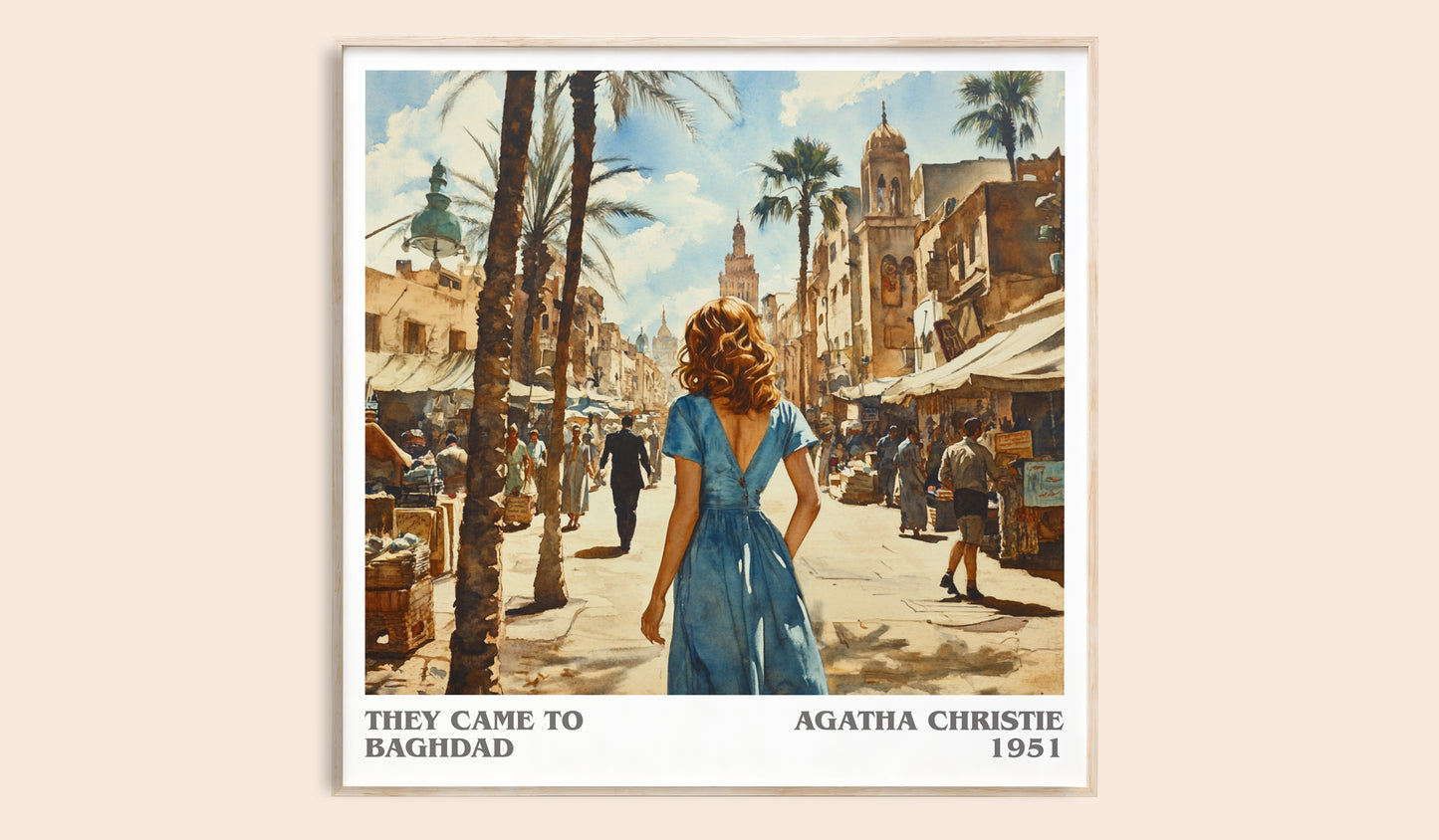 They Came to Baghdad literary book poster by Agatha Christie – framed literary art print
