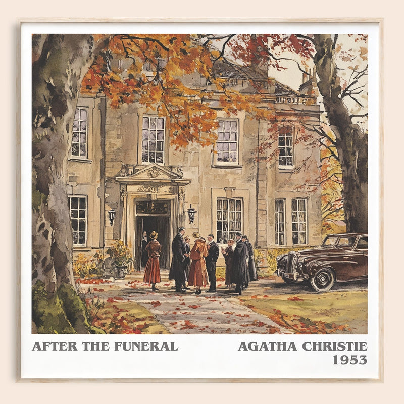 After the Funeral literary book poster by Agatha Christie – framed literary art print