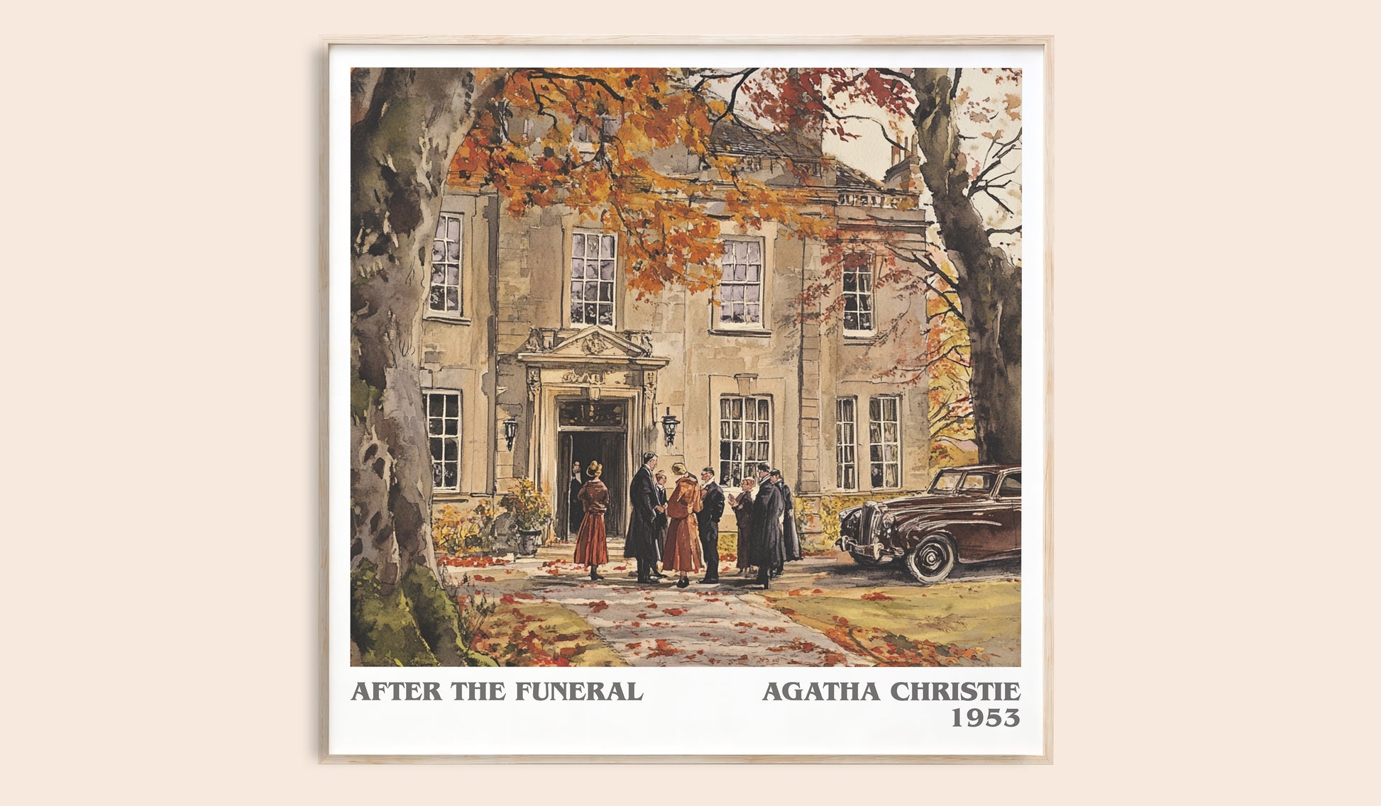 After the Funeral literary book poster by Agatha Christie – framed literary art print