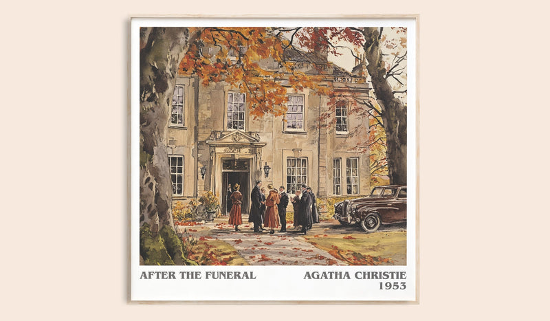 After the Funeral literary book poster by Agatha Christie – framed literary art print