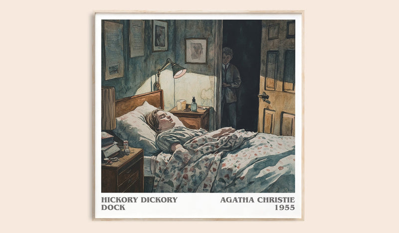 Hickory Dickory Dock literary book poster by Agatha Christie – framed literary art print
