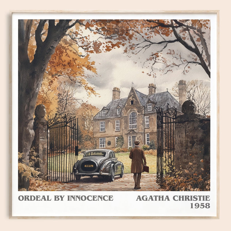 Ordeal by Innocence literary book poster by Agatha Christie – framed literary art print