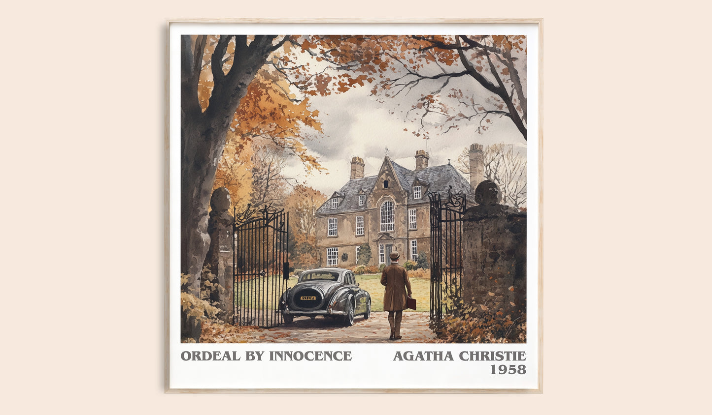 Ordeal by Innocence literary book poster by Agatha Christie – framed literary art print