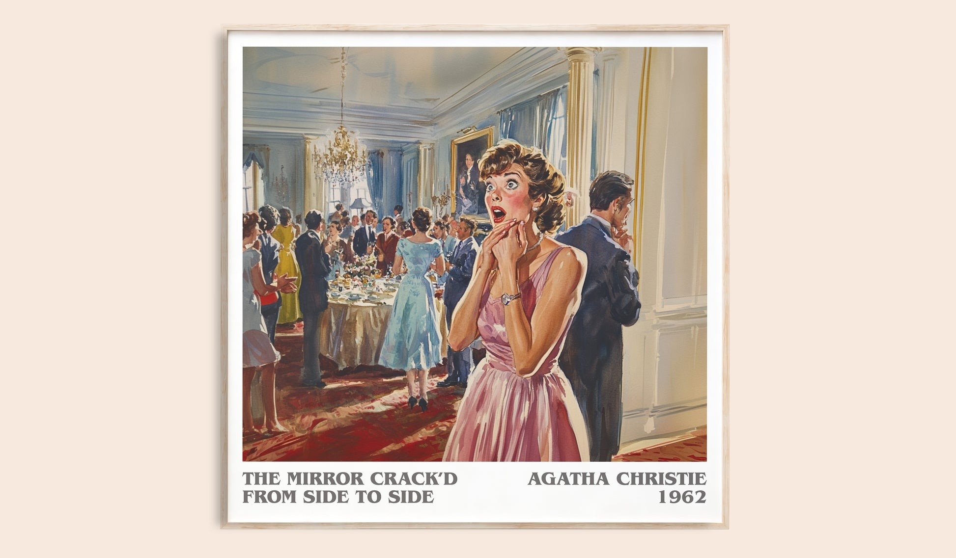 The Mirror Crack'd from Side to Side literary book poster by Agatha Christie – framed literary art print