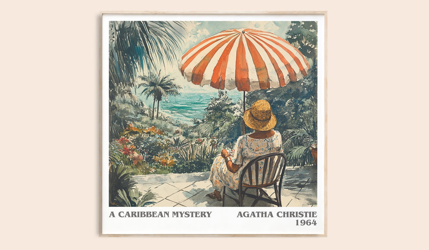 A Caribbean Mystery literary book poster by Agatha Christie – framed literary art print
