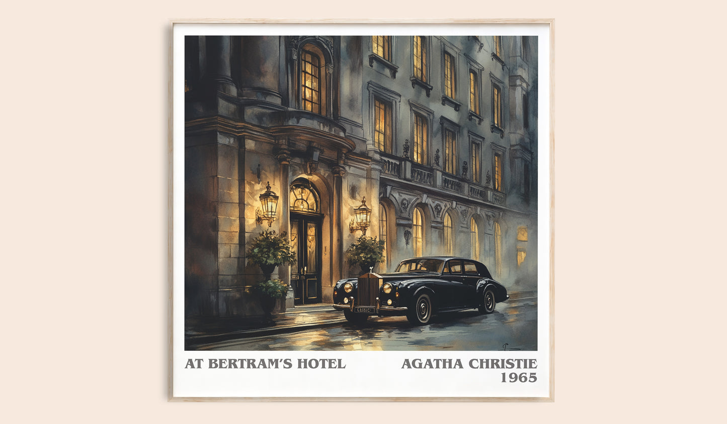 At Bertram's Hotel literary book poster by Agatha Christie – framed literary art print