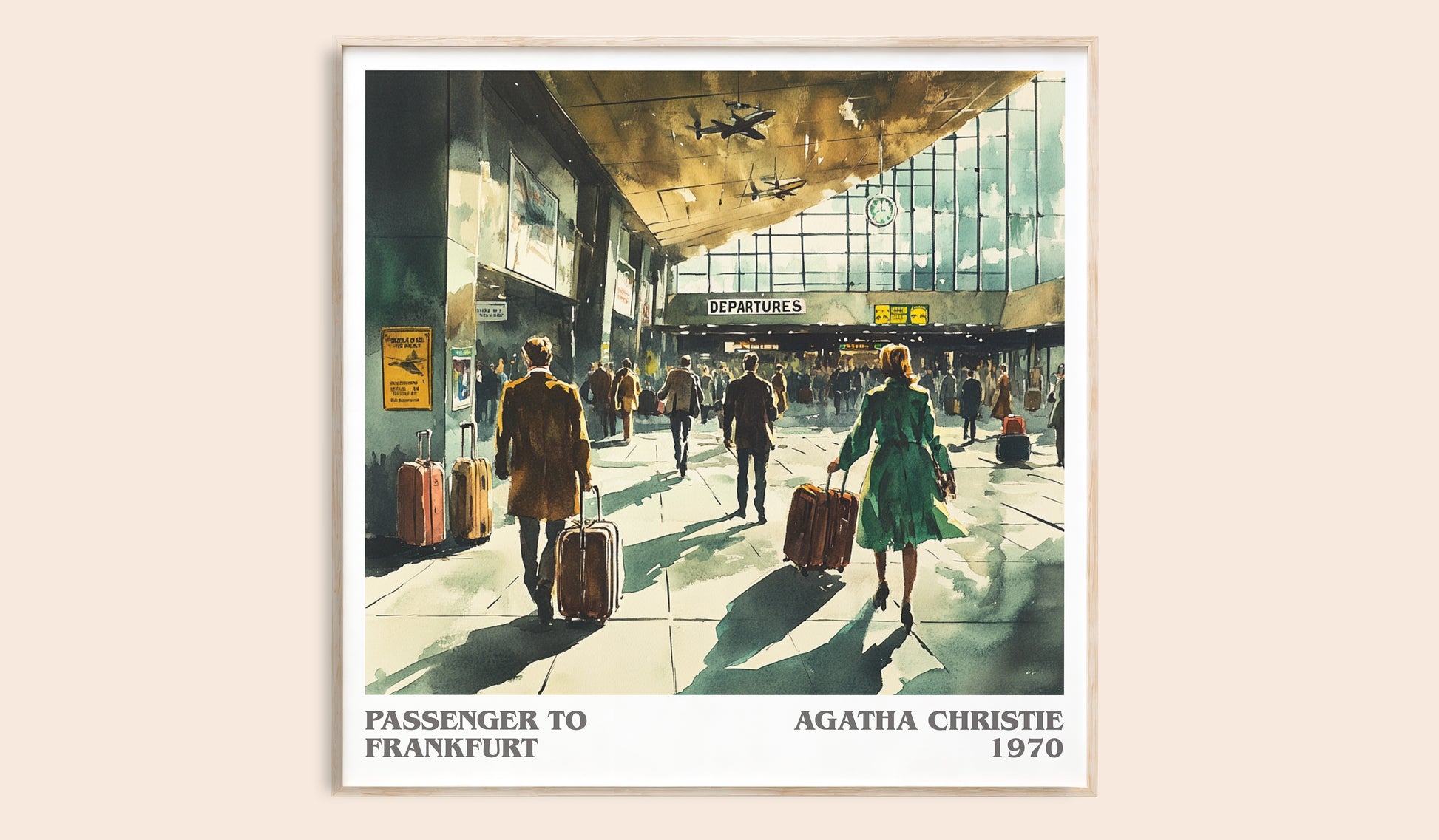 Passenger to Frankfurt literary book poster by Agatha Christie – framed literary art print