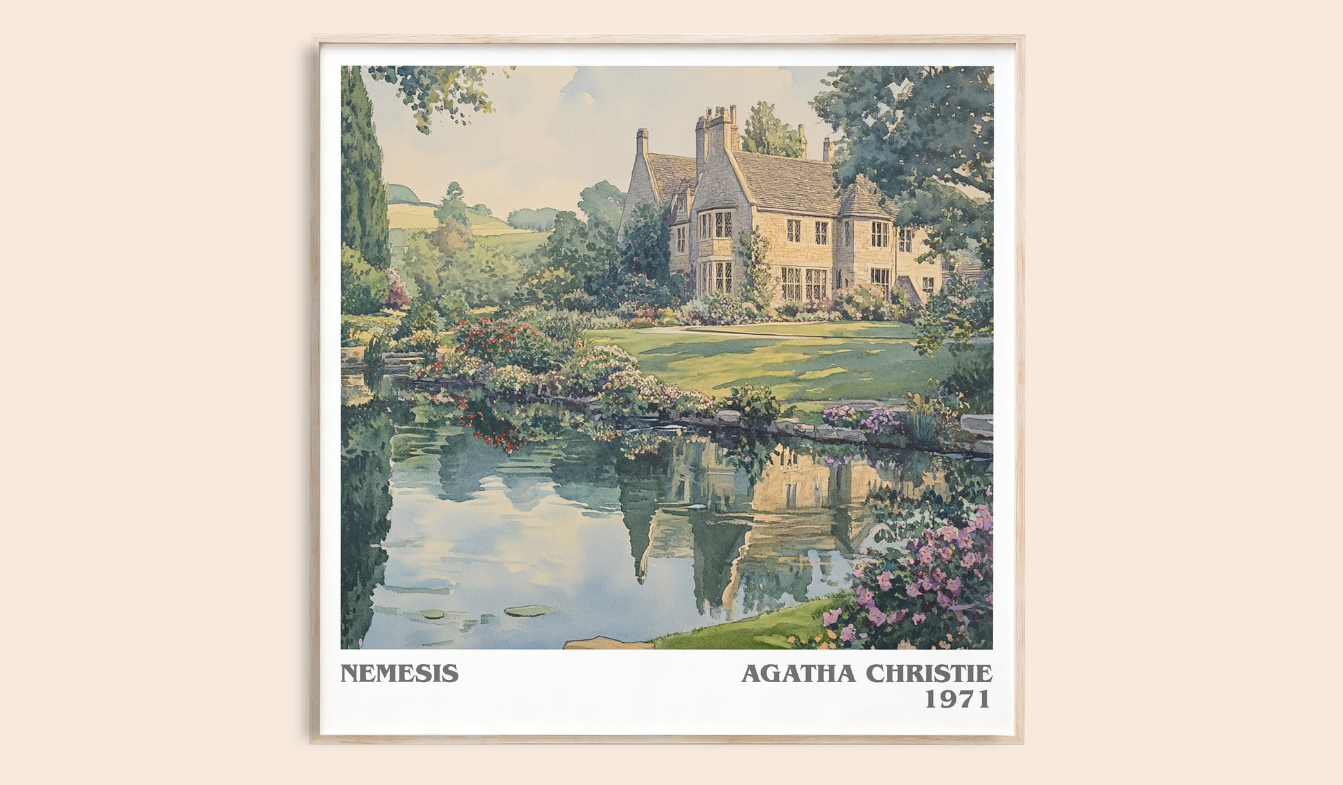 Nemesis literary book poster by Agatha Christie – framed literary art print