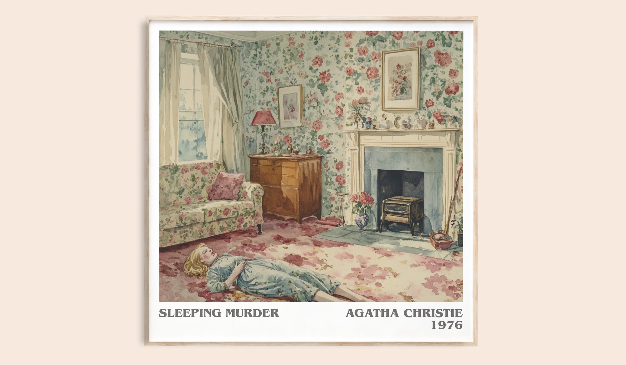 Sleeping Murder literary book poster by Agatha Christie – framed literary art print