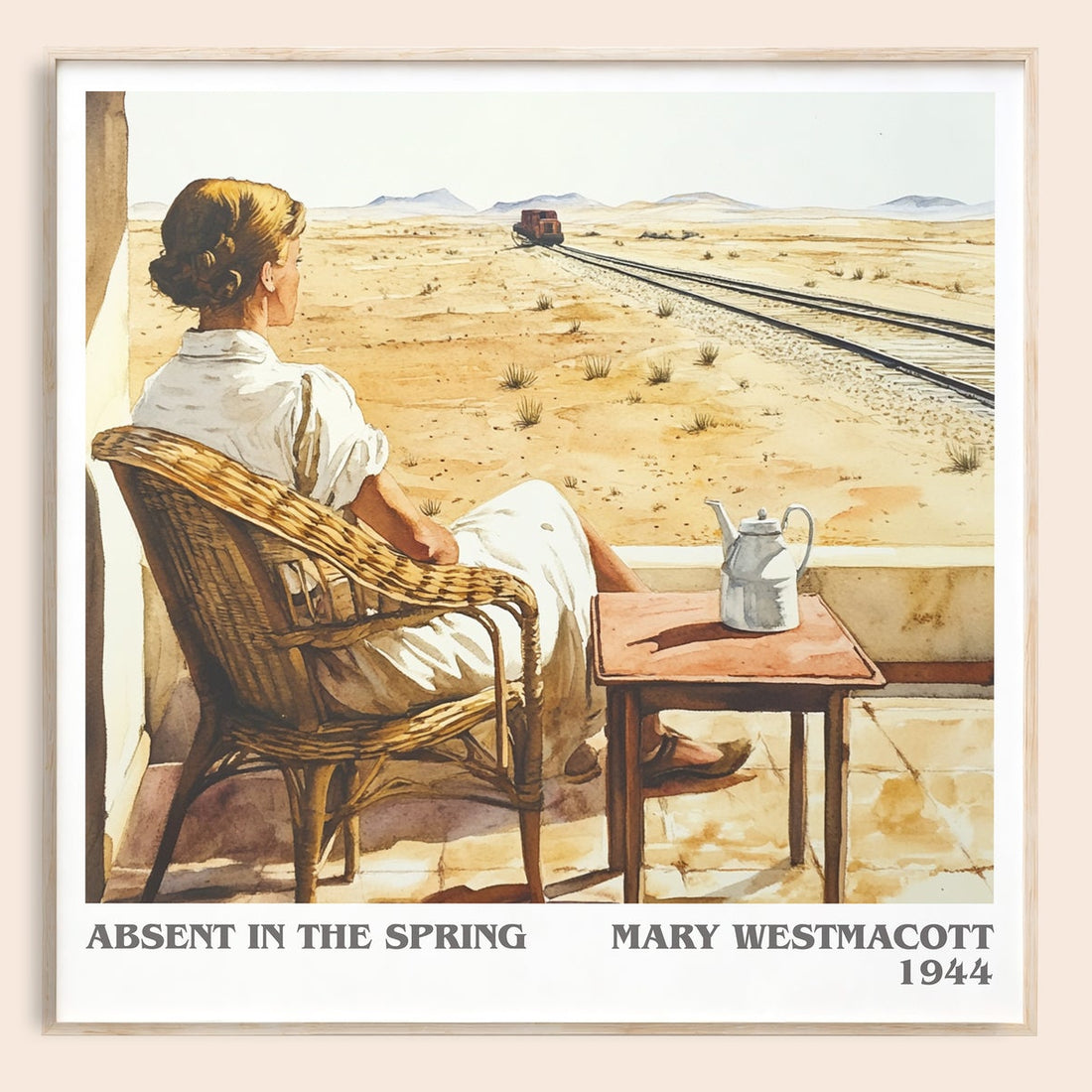 Absent In The Spring literary book poster by Mary Westmacott – framed literary art print