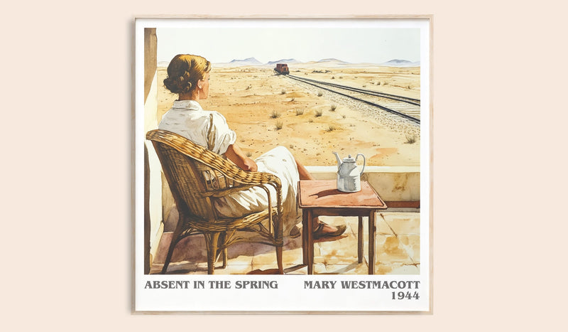 Absent In The Spring literary book poster by Mary Westmacott – framed literary art print