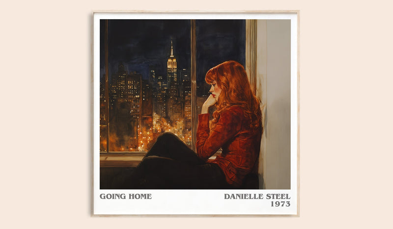 Going Home literary book poster by Danielle Steel – framed literary art print