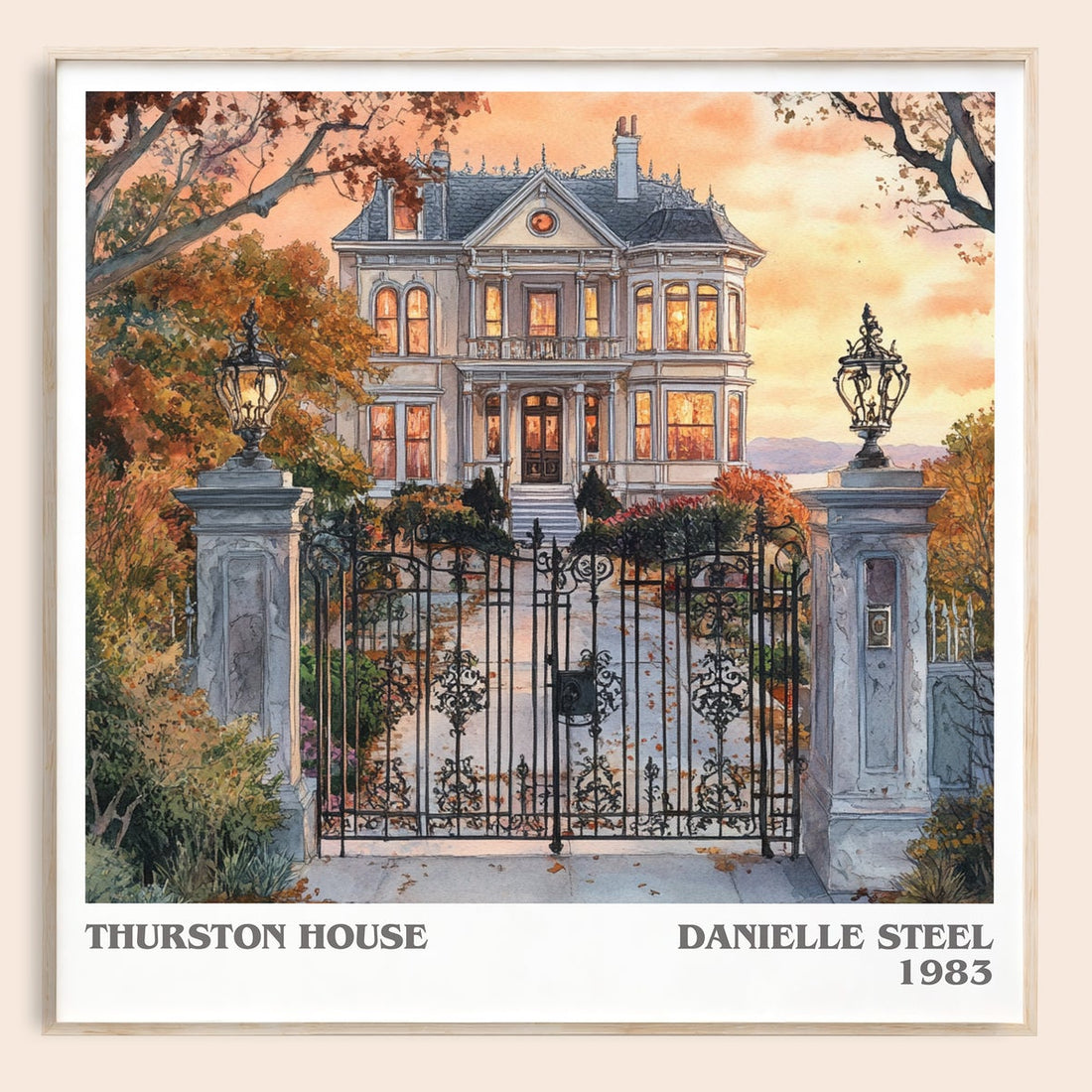 Thurston House literary book poster by Danielle Steel – framed literary art print