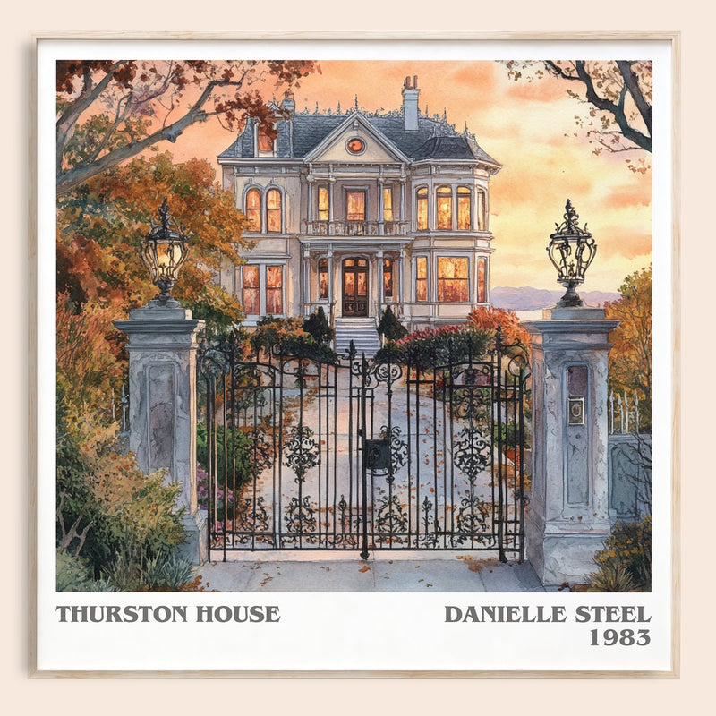 Thurston House literary book poster by Danielle Steel – framed literary art print