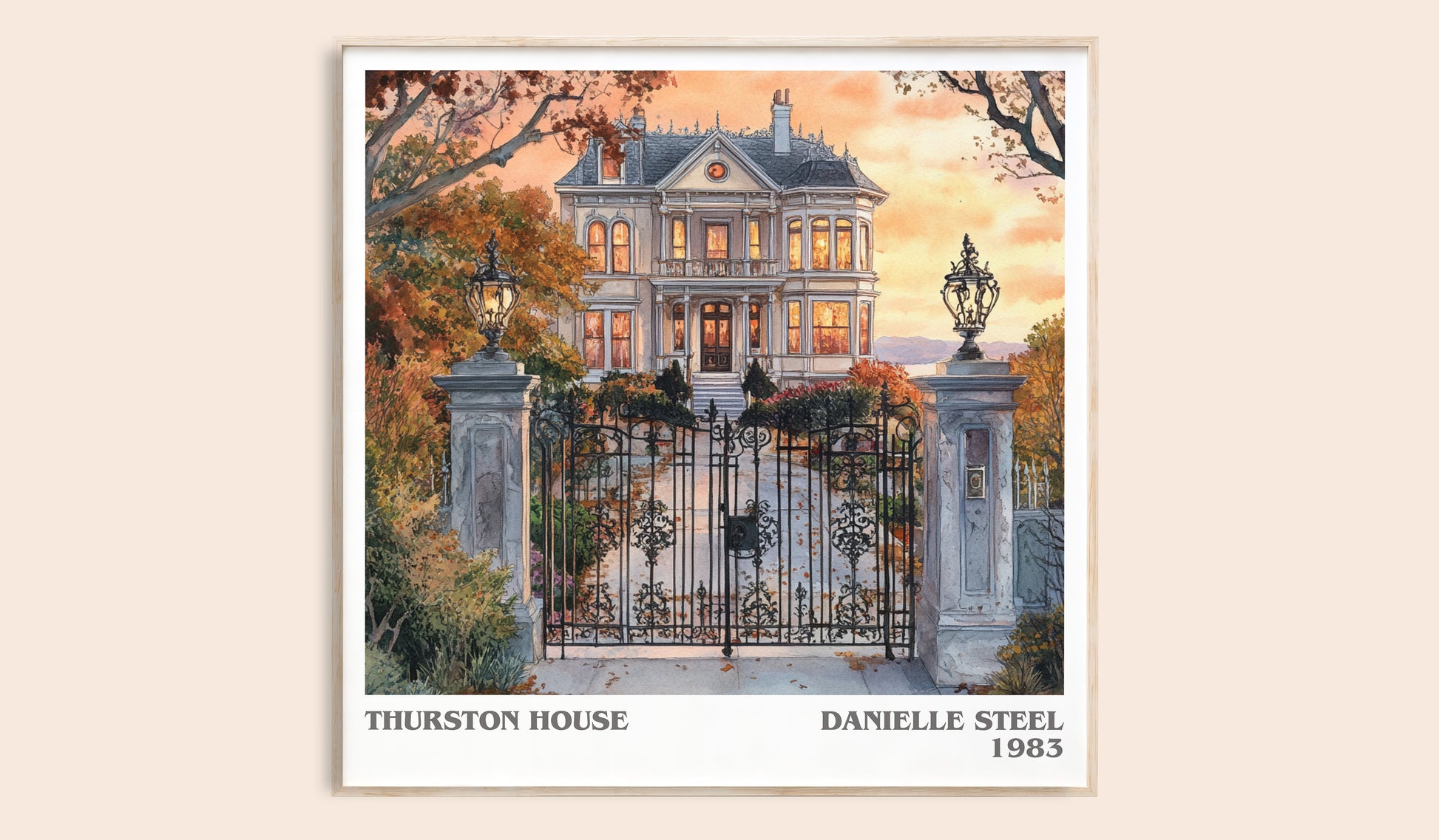 Thurston House literary book poster by Danielle Steel – framed literary art print