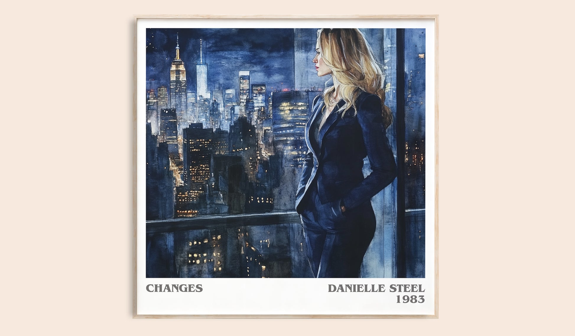 Changes literary book poster by Danielle Steel – framed literary art print