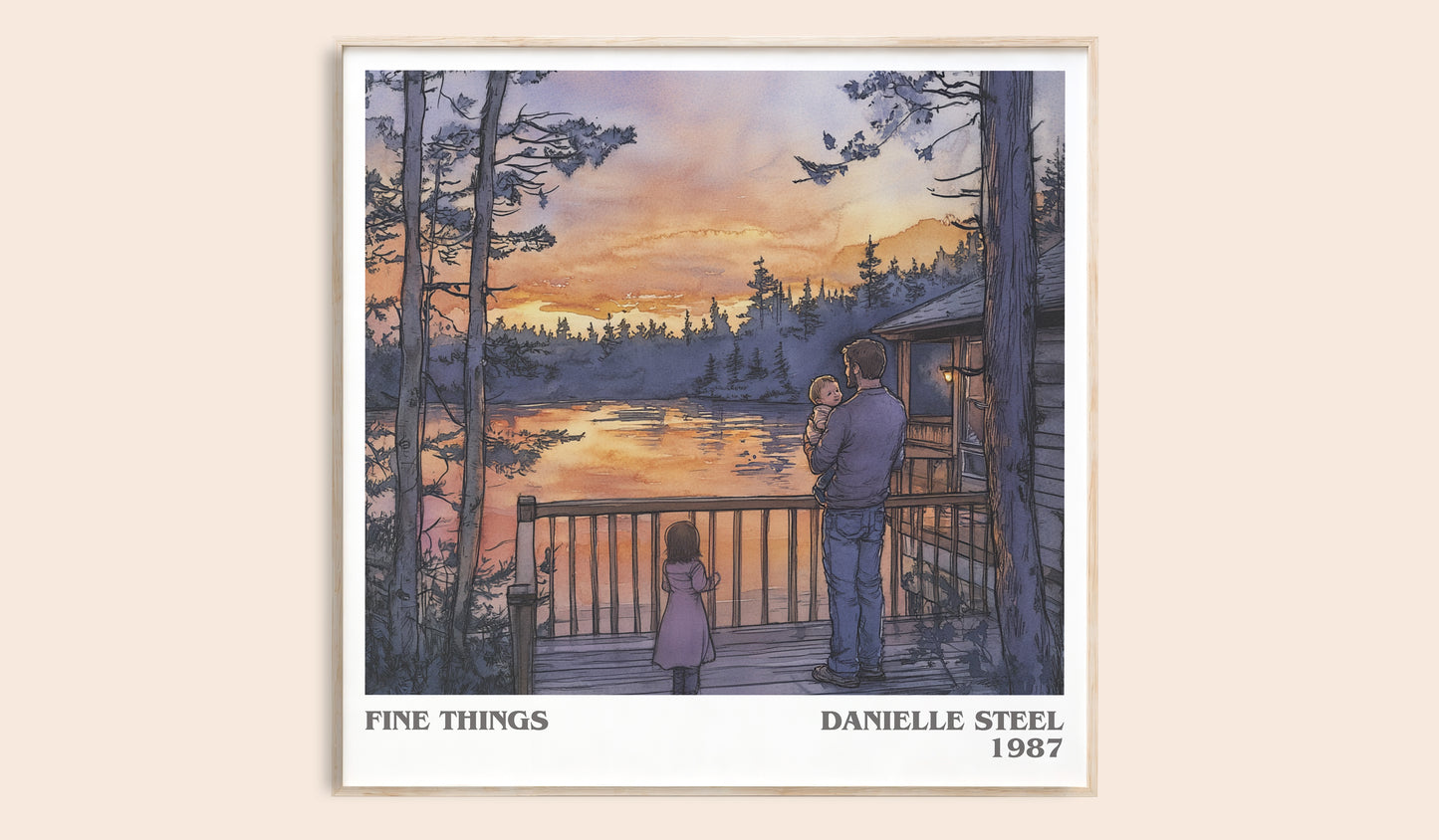 Fine Things literary book poster by Danielle Steel – framed literary art print