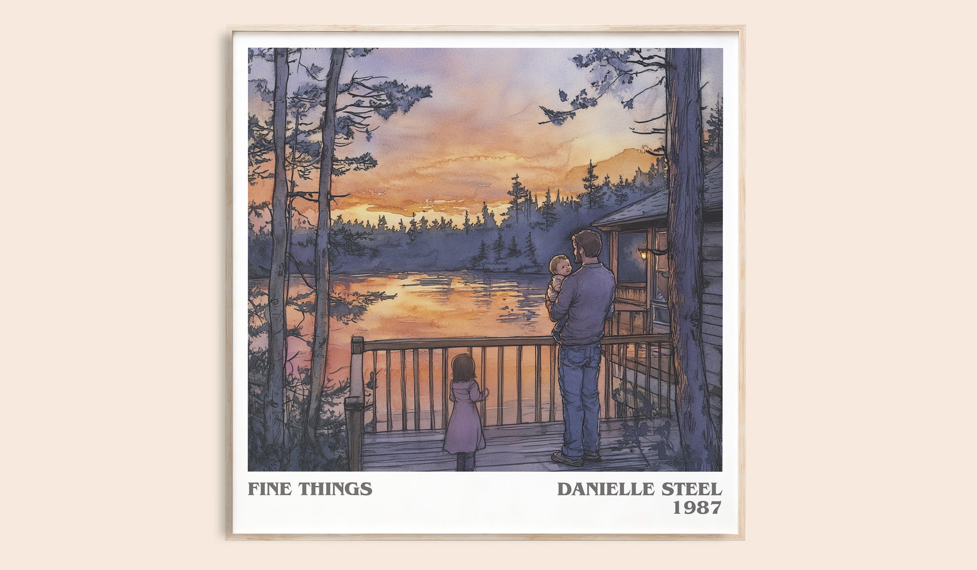 Fine Things literary book poster by Danielle Steel – framed literary art print