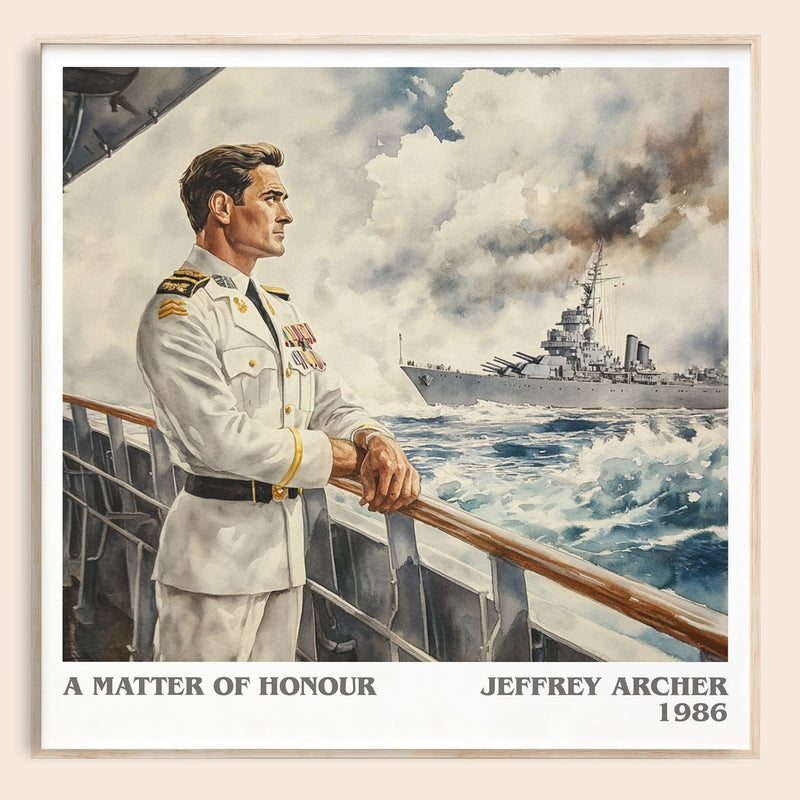 A Matter Of Honour literary book poster by Jeffrey Archer – framed literary art print