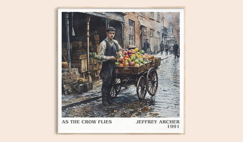 As the Crow Flies literary book poster by Jeffrey Archer – framed literary art print
