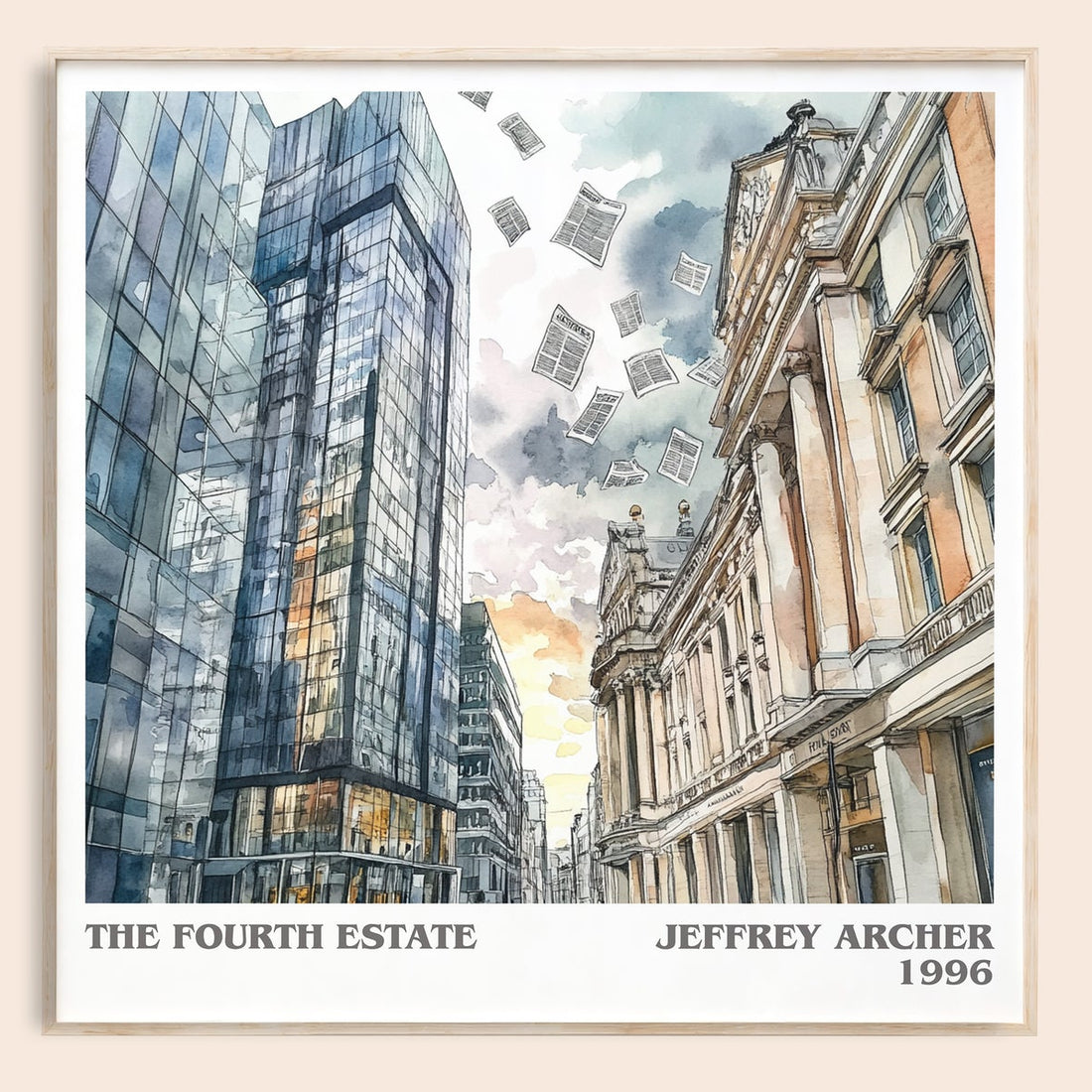 The Fourth Estate literary book poster by Jeffrey Archer – framed literary art print