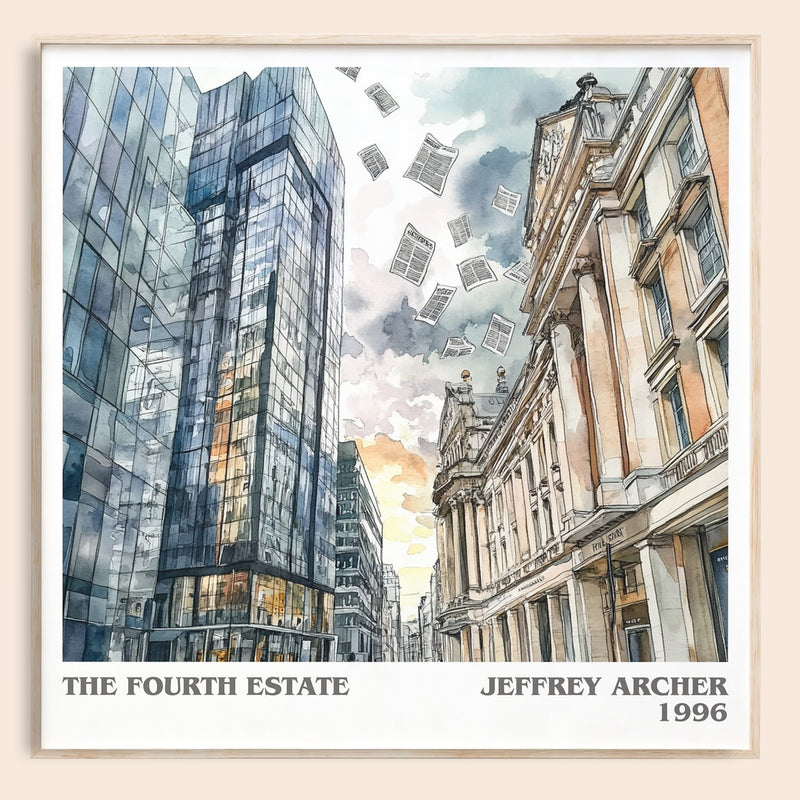 The Fourth Estate literary book poster by Jeffrey Archer – framed literary art print