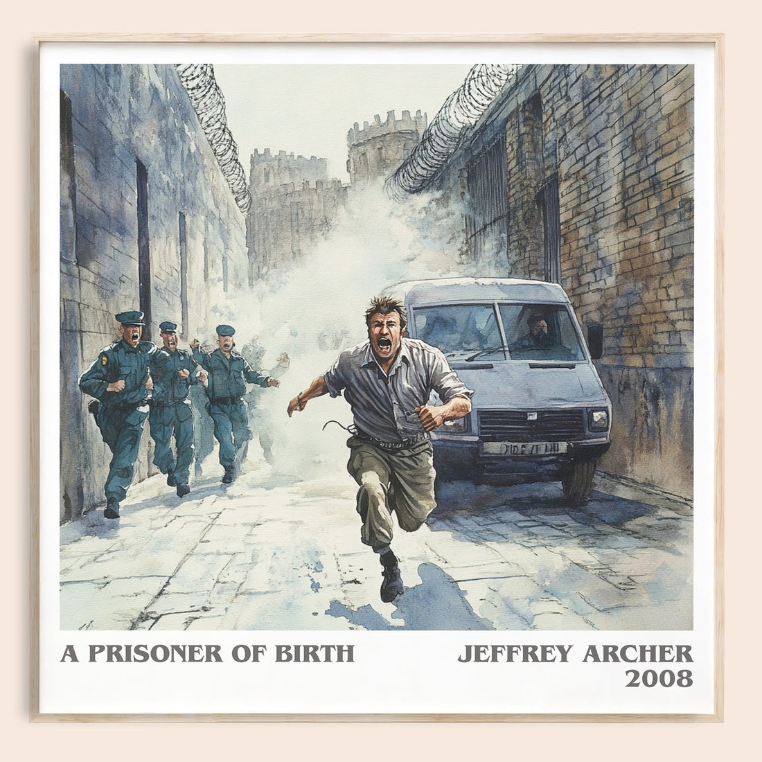 A Prisoner of Birth literary book poster by Jeffrey Archer – framed literary art print