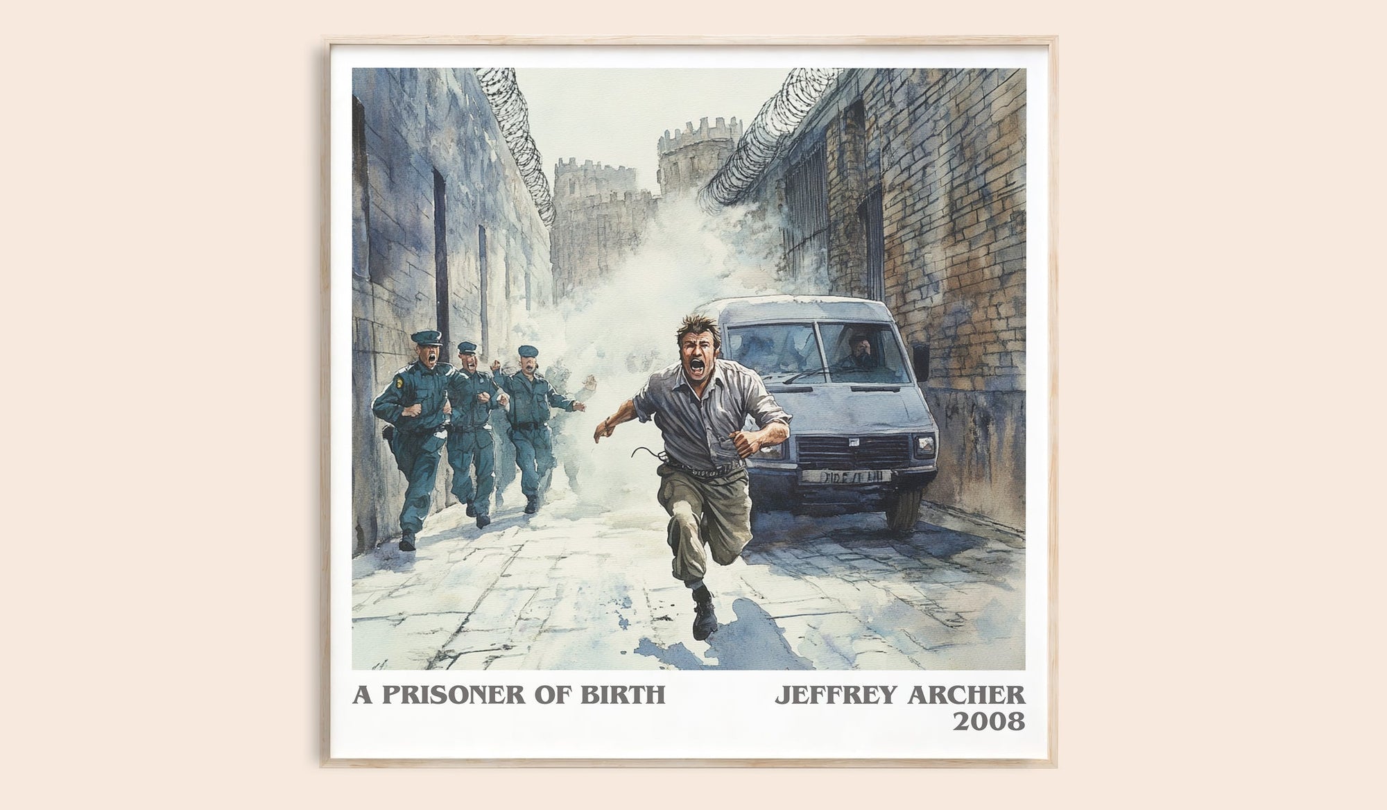 A Prisoner of Birth literary book poster by Jeffrey Archer – framed literary art print