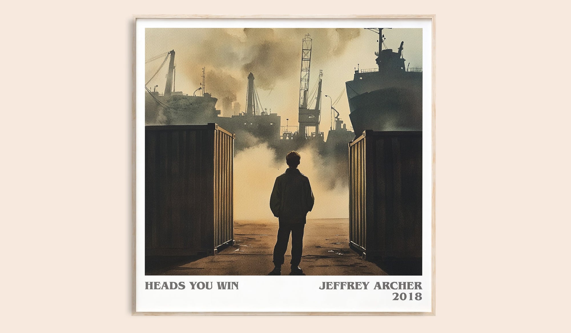 Heads You Win literary book poster by Jeffrey Archer – framed literary art print