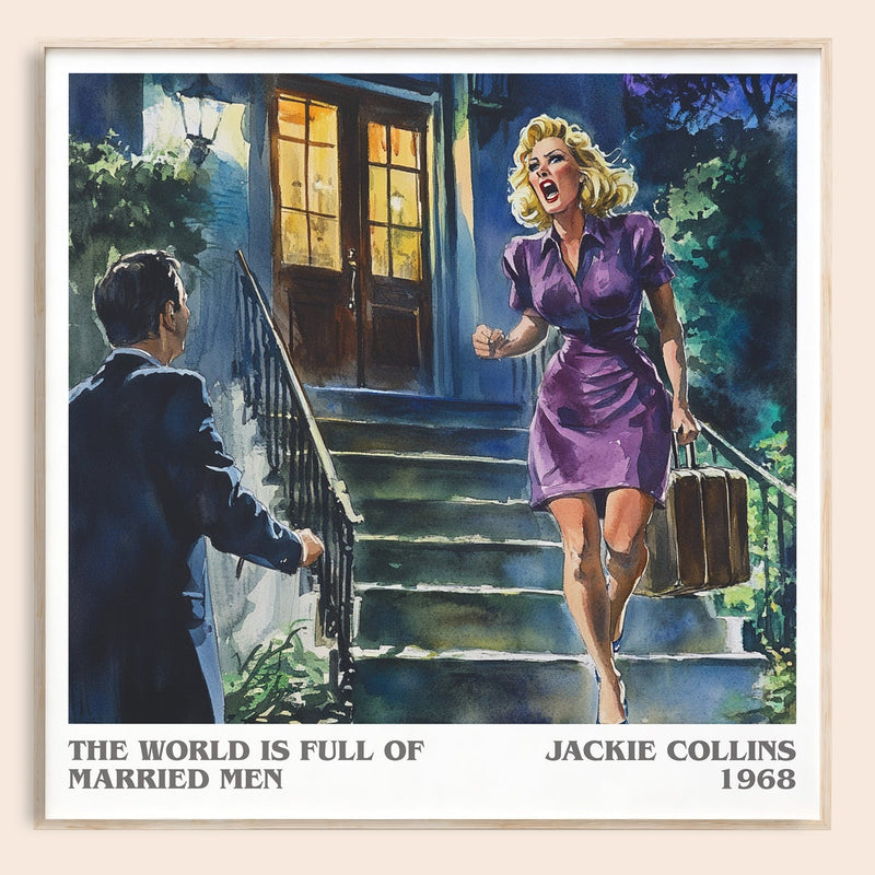 The World is Full of Married Men literary book poster by Jackie Collins – framed literary art print