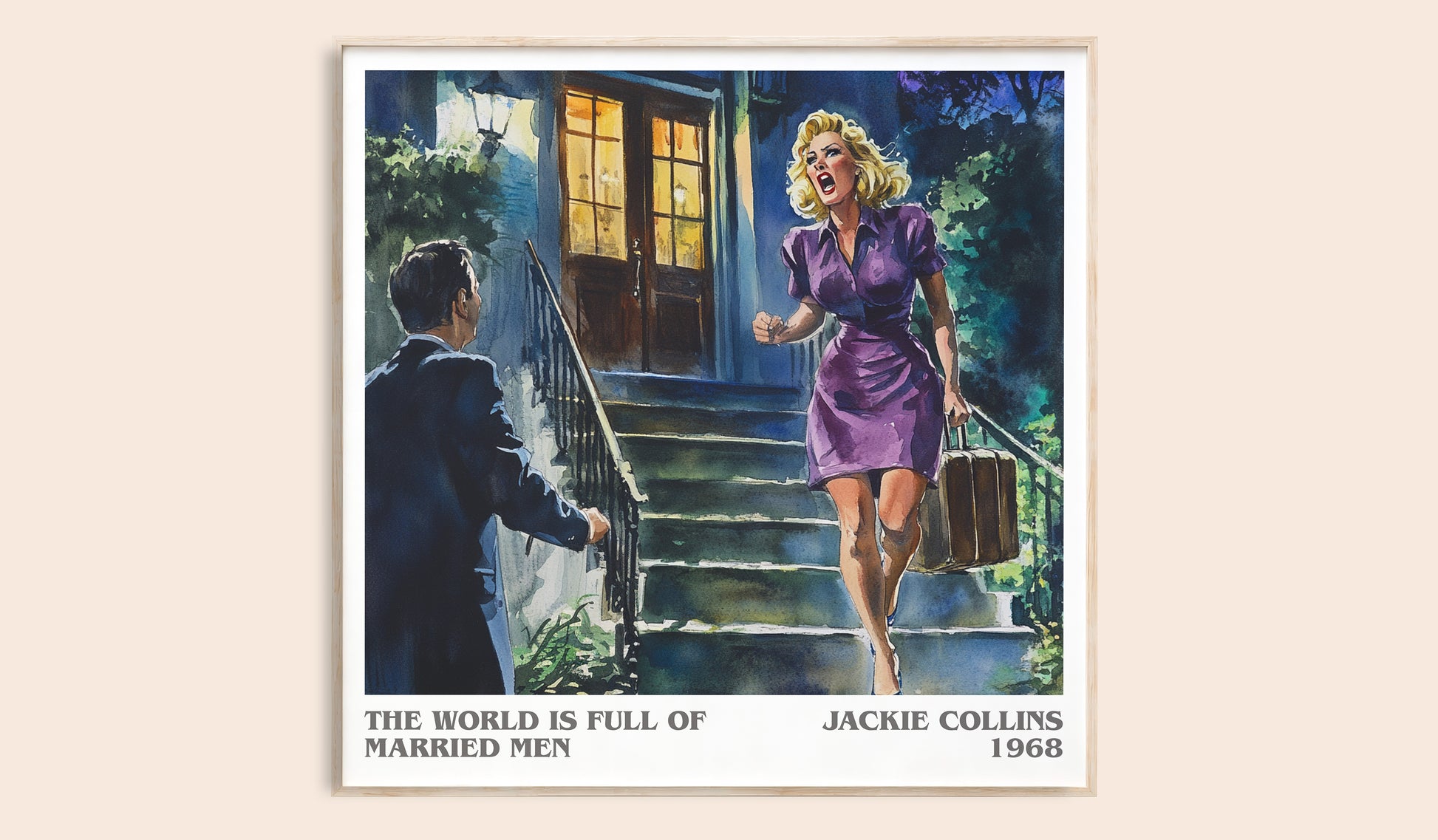The World is Full of Married Men literary book poster by Jackie Collins – framed literary art print