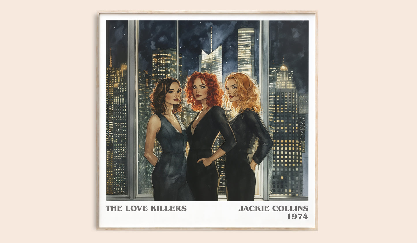 The Love Killers literary book poster by Jackie Collins – framed literary art print