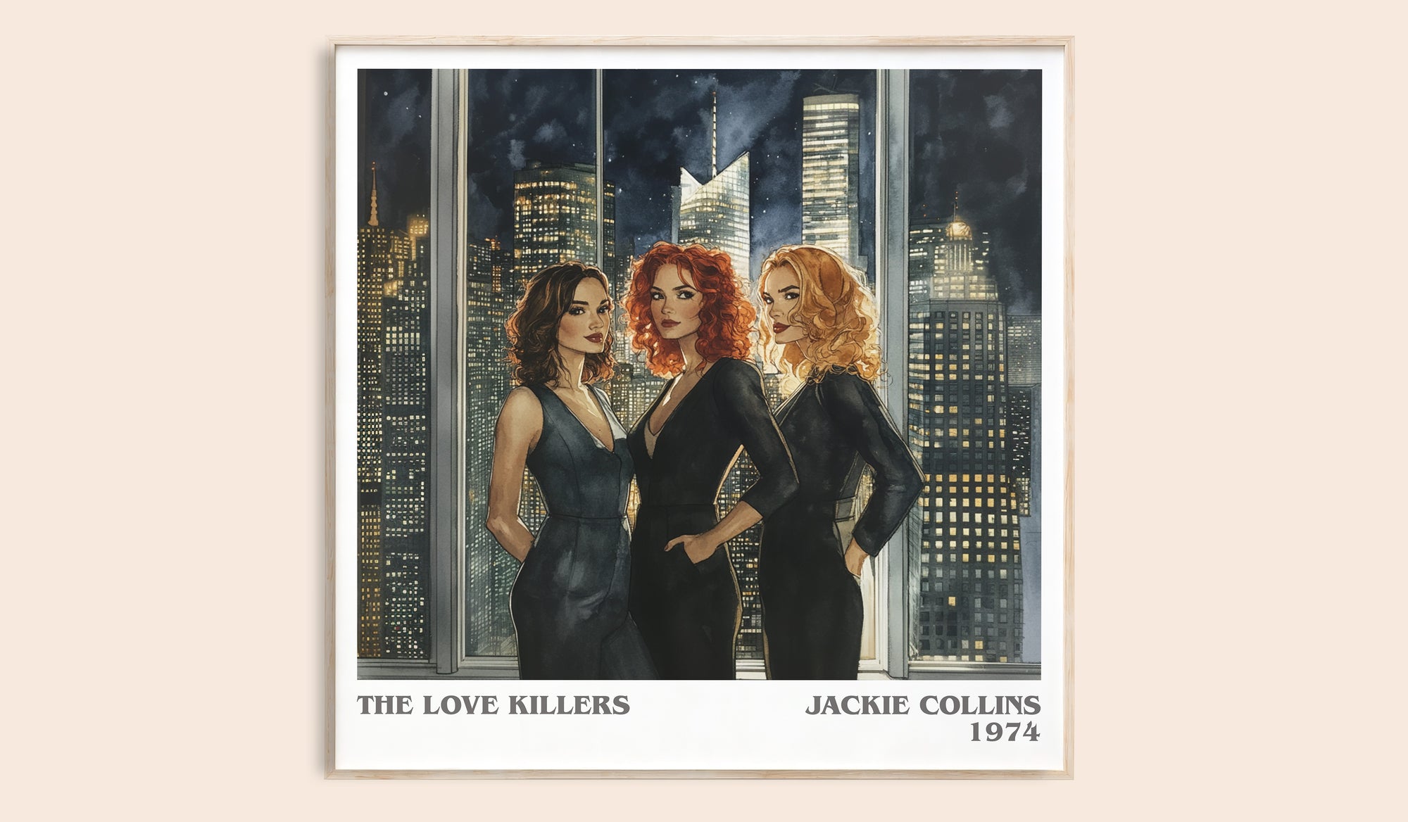 The Love Killers literary book poster by Jackie Collins – framed literary art print