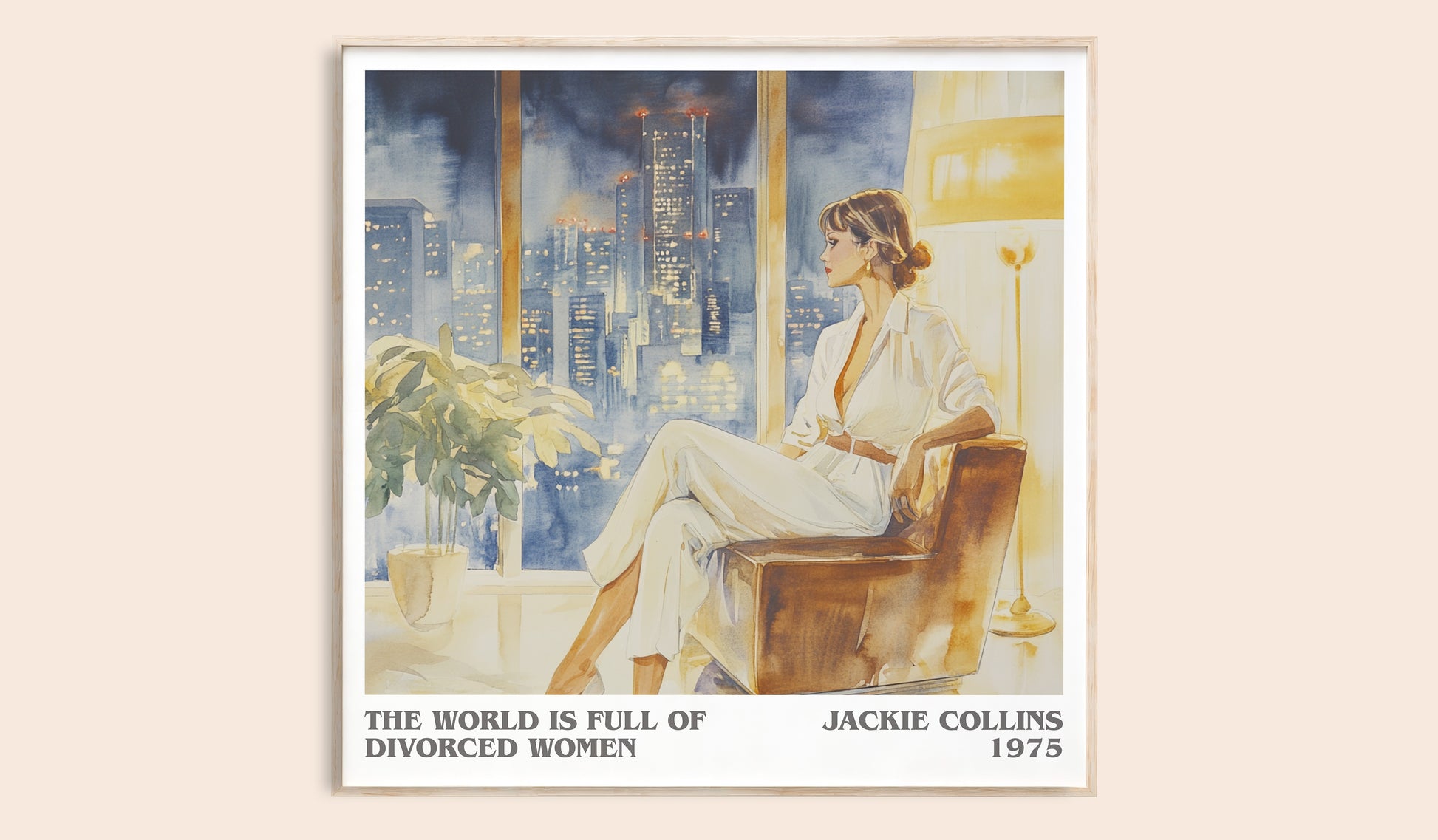 The World is Full of Divorced Women literary book poster by Jackie Collins – framed literary art print