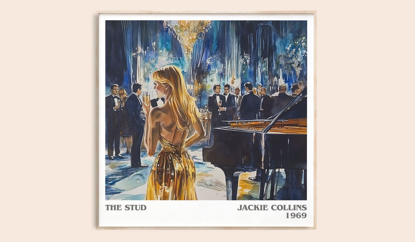 The Stud literary book poster by Jackie Collins – framed literary art print