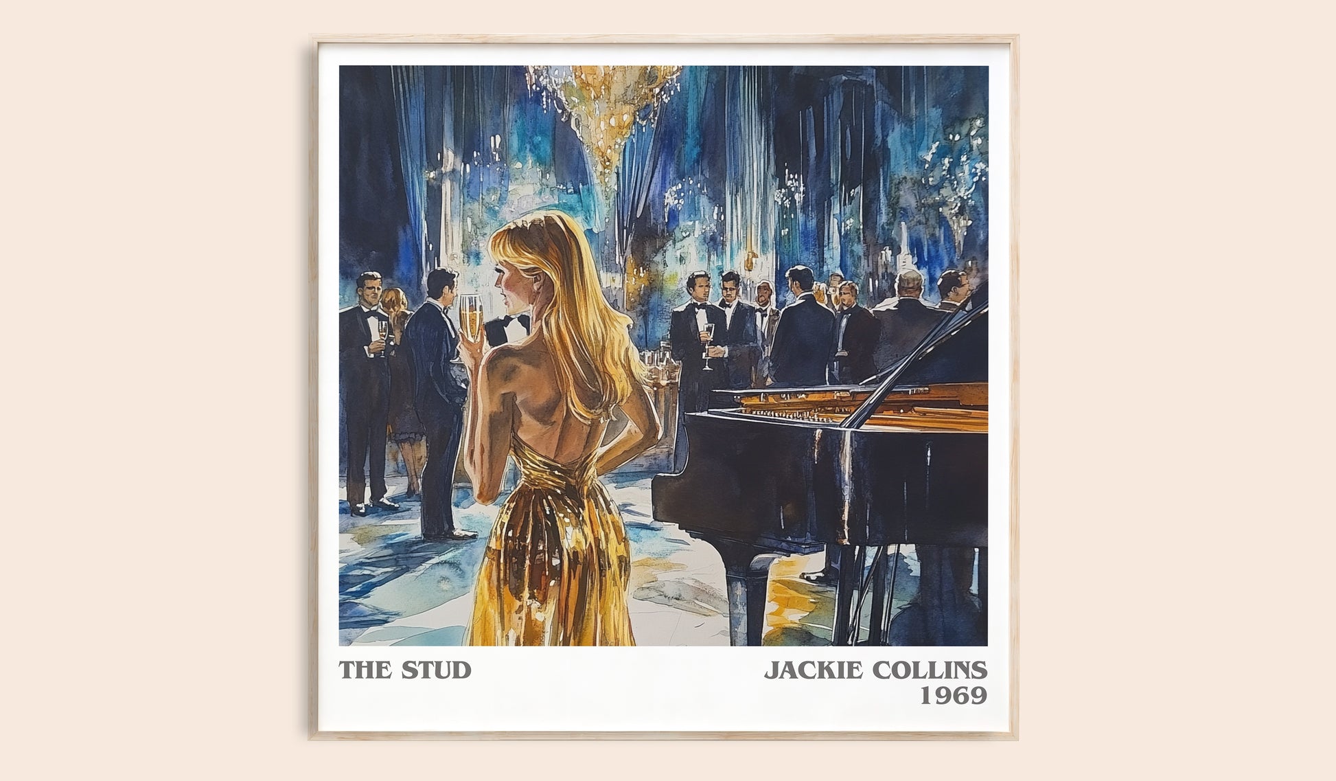 The Stud literary book poster by Jackie Collins – framed literary art print