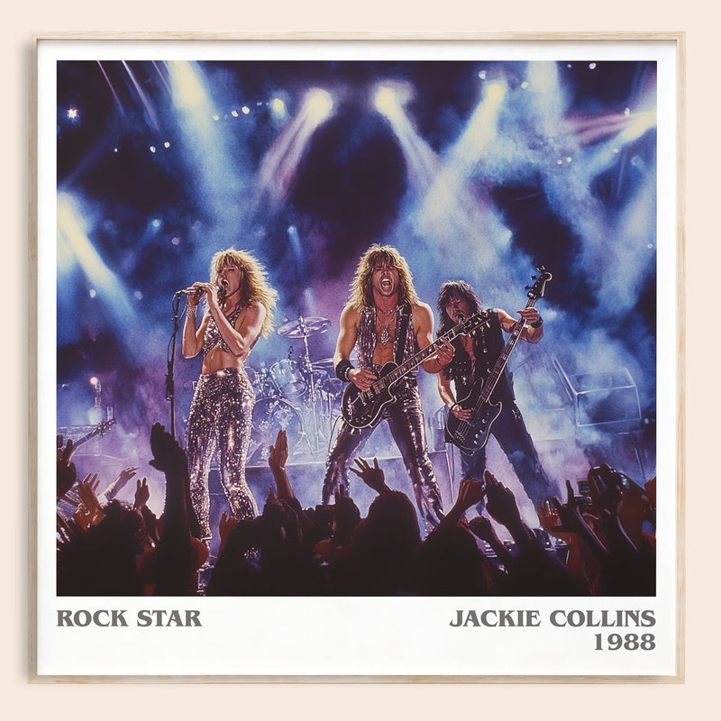 Rock Star literary book poster by Jackie Collins – framed literary art print