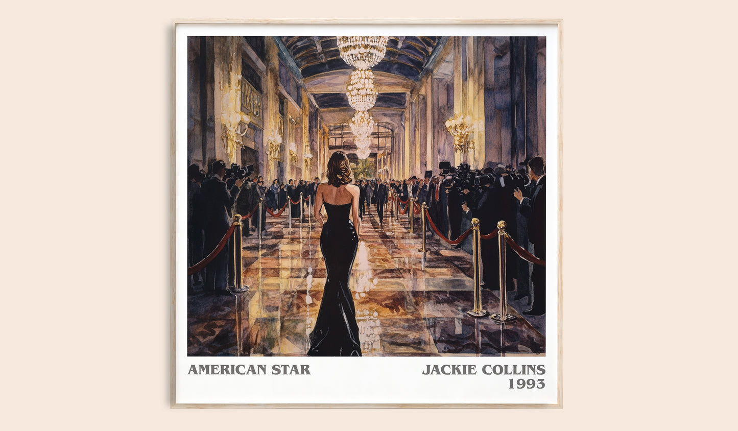 American Star literary book poster by Jackie Collins – framed literary art print